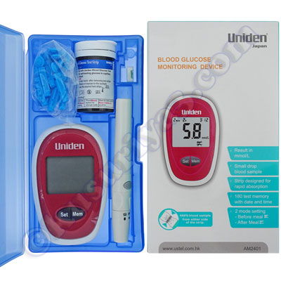 血糖値測定器am2401型 試験紙25枚 採血針 ケース付 Blood Glucose Monitoring Device Am2401 Kusuriya3